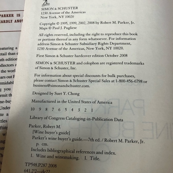 Parker’s Wine Buyers Guide To Vintages Pricing Ratings Grapes Hardcover Book - Picture 9 of 9